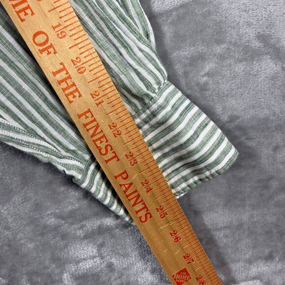 Tommy‎ Bahama Relax Button Shirt Mens XL Linen Striped Green - Picture 12 of 13